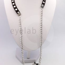 Δερμάτινο μαύρο κορδόνι με τρουκ