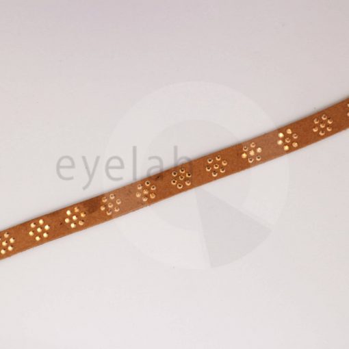 Δερμάτινο μπεζ κορδόνι με τρουκ - Image 3