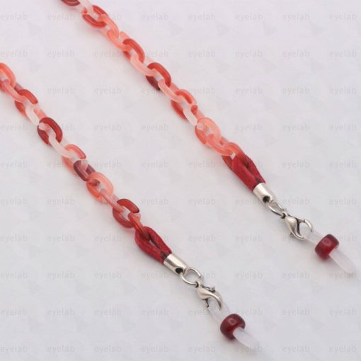 Acrylic coral red colour chain for glasses