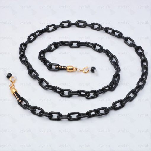 ACRYLIC SHINY BLACK CHAIN FOR GLASSES