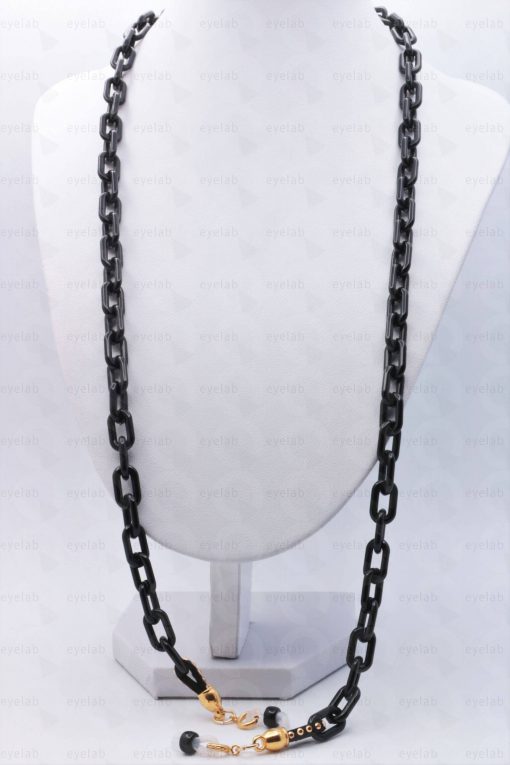 ACRYLIC THIN SHINY BLACK CHAIN FOR GLASSES