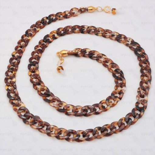 Acrylic brown tortoise glasses chain