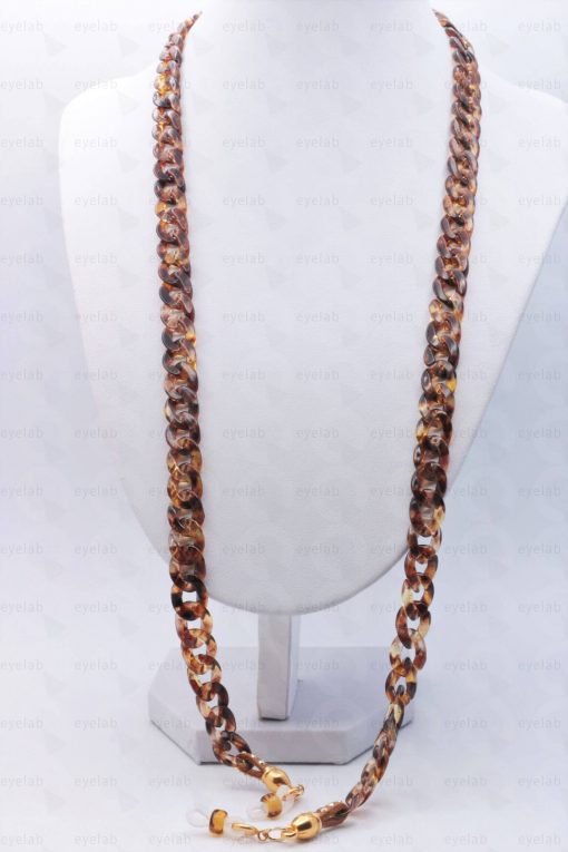 Acrylic brown tortoise glasses chain